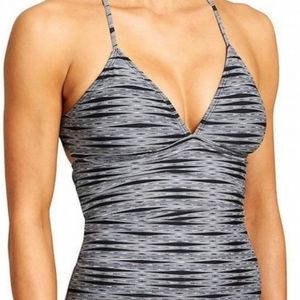 Athleta Ariel Cut Out Tankini Black and White XS